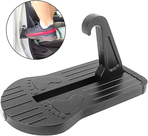 Amazon 車用 ドアステップ クライミングペダル カー用品 便利グッズ 多機能 折りたたみ式 取り付け簡単 コンパクト 安全ハンマー機能付き Jeep Suv Rvs 軽トラックなど適用 カーパーツ 黒 サイドステップ 車 バイク