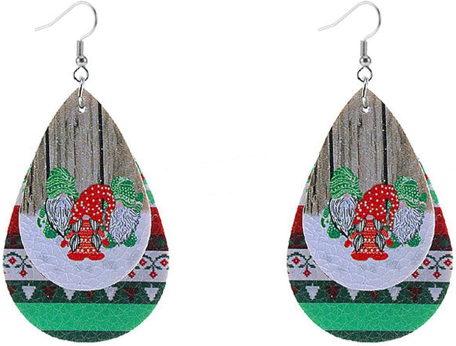 holiday leather earrings