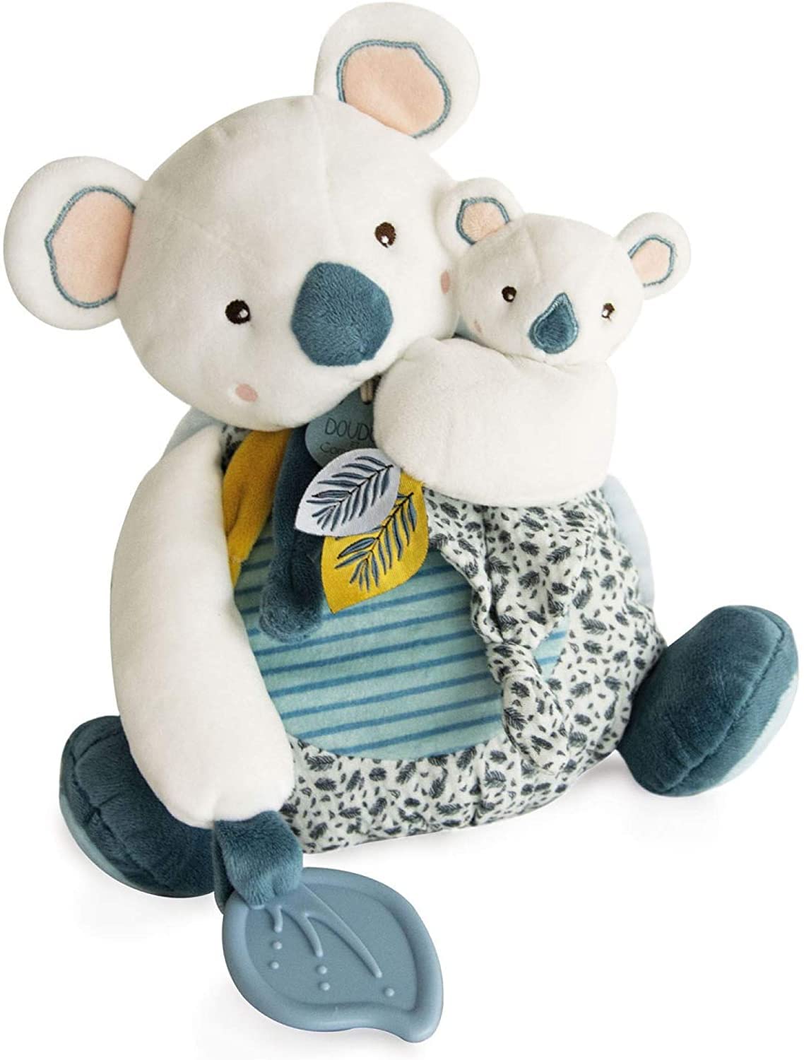 DOUDOU ET COMPAGNIE - YOCA Koala Collection - Koala Plush with Baby and Teething Ring - 25 cm - DC3669
