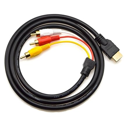 HDMI auf Cinch Kabel 1,5 m HDMI Male to 3RCA Video Audio AV Component Konverter Adapter Kabel für HDTV PC DVD und die meisten