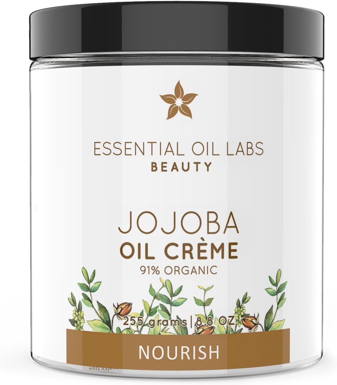 Essential Oil Labs Beauty ‘Nourish’ Jojoba Oil Creme 8.8 oz, 91% Organic Ingredients, Deeply Nourishing Lotion Infused…