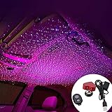 2019 Romantic Auto Roof Star Projector Lights, Flexible Romantic Galaxy USB Night Lamp Fit All Cars Ceiling Decoration Light Interior Ambient Atmosphere -No Need to Install (Red-Purple)