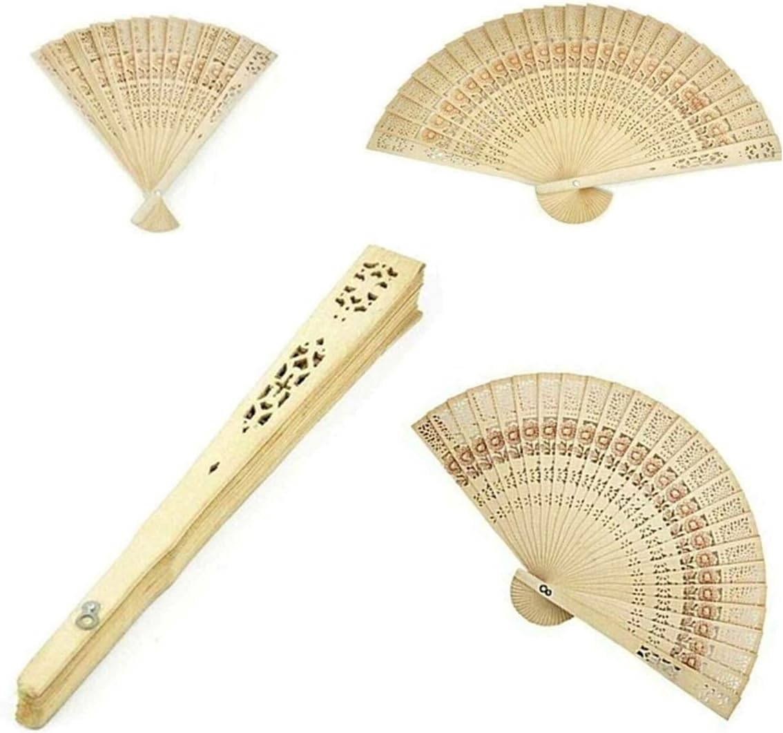 Wedding Prom Dance Party Lace Silk Folding Hand Held Fan Sequins Flower Pattern Spanish Style Fan Church Gifts Favors Home DIY (1 x Wooden Bamboo Fan)