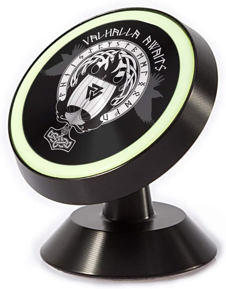 Tinmun Magnetic Phone Car Mount, Warship Vikings Drakkar Fire Norse Universal Car Phone Holder for Dashboard