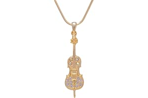 Spinningdaisy Gold Plated Crystal Cello Necklace