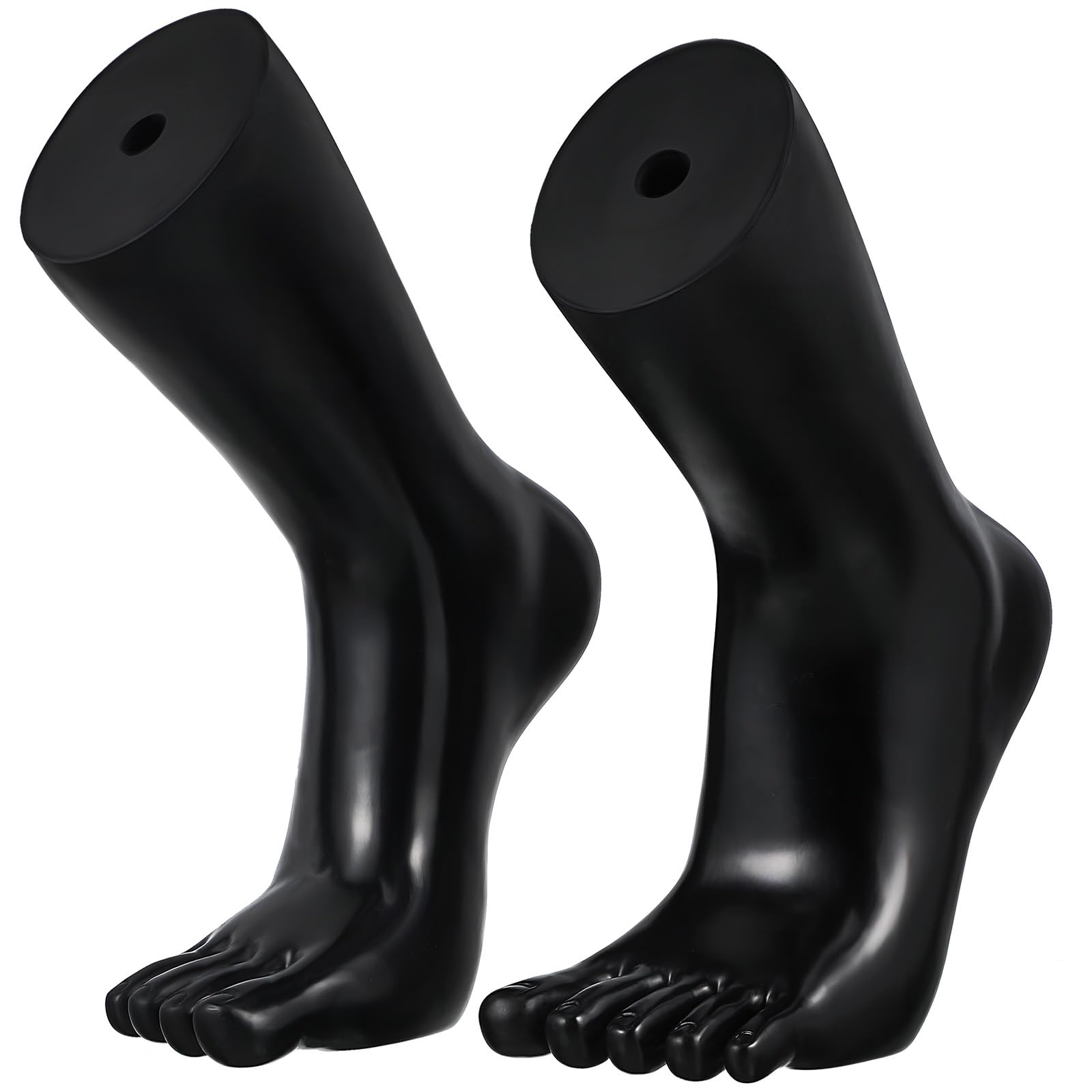 ULTECHNOVO Foot Mannequin Display 2-Pack Realistic Vinyl Sock and Anklet Holder Stand for Retail and Exhibition