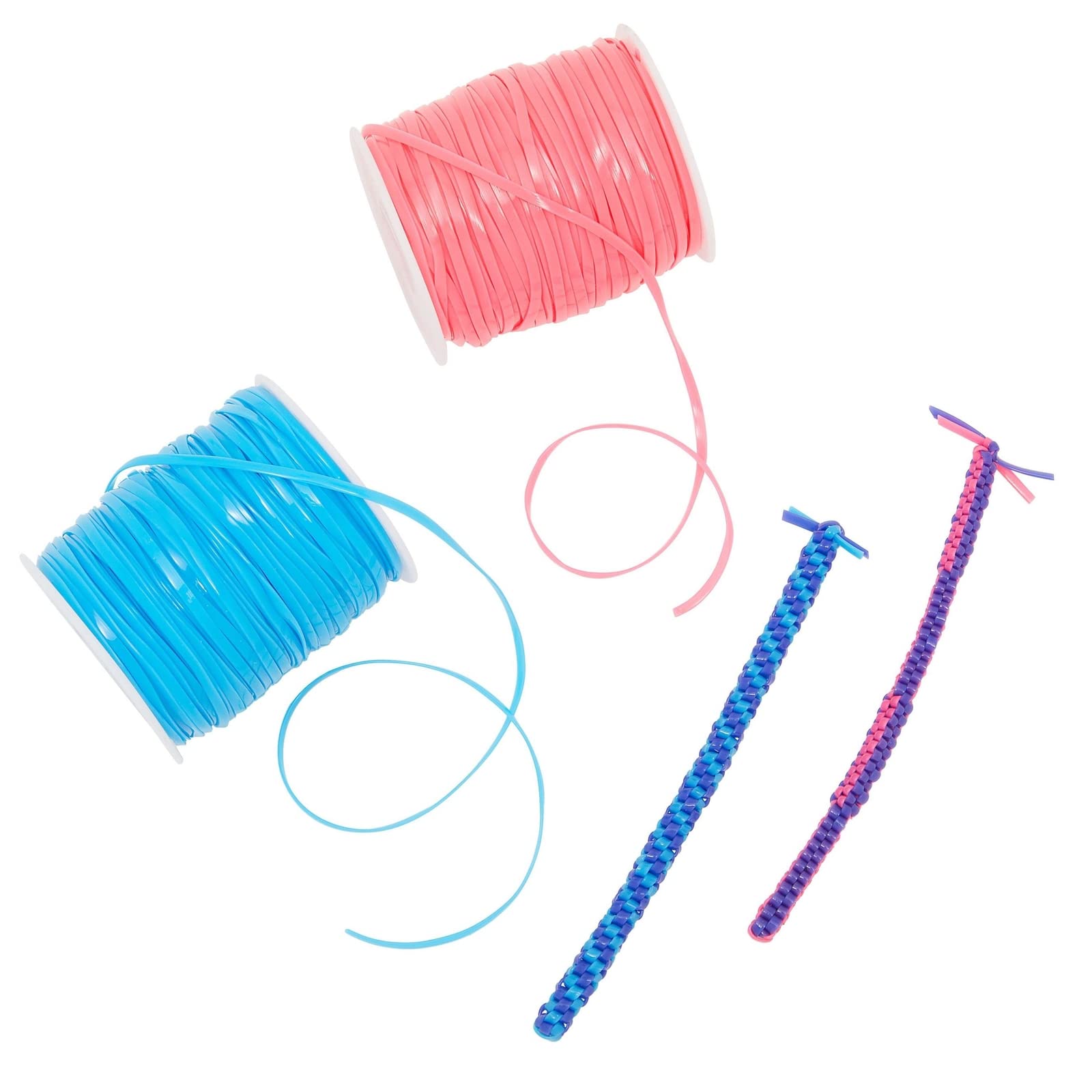 Juvale Lanyard String Kit - 10 Spools x 50 yd Rainbow - 2.5 mm x 1 mm Plastic Lacing Cord - Gimp & Boondoggle String for Bracelets, Keychains & Necklaces