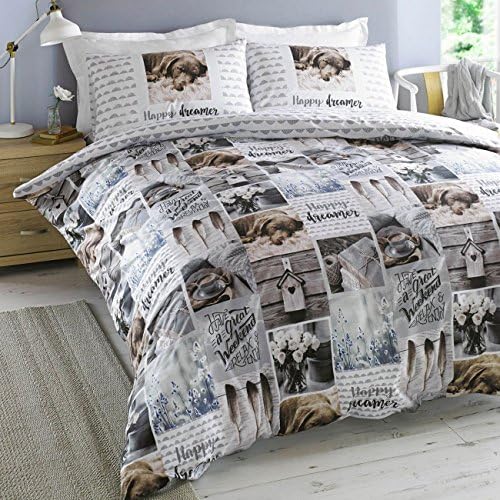 Hashtag Happy Dreamer Uk Double/US Full Duvet Cover and Pillowcase Set