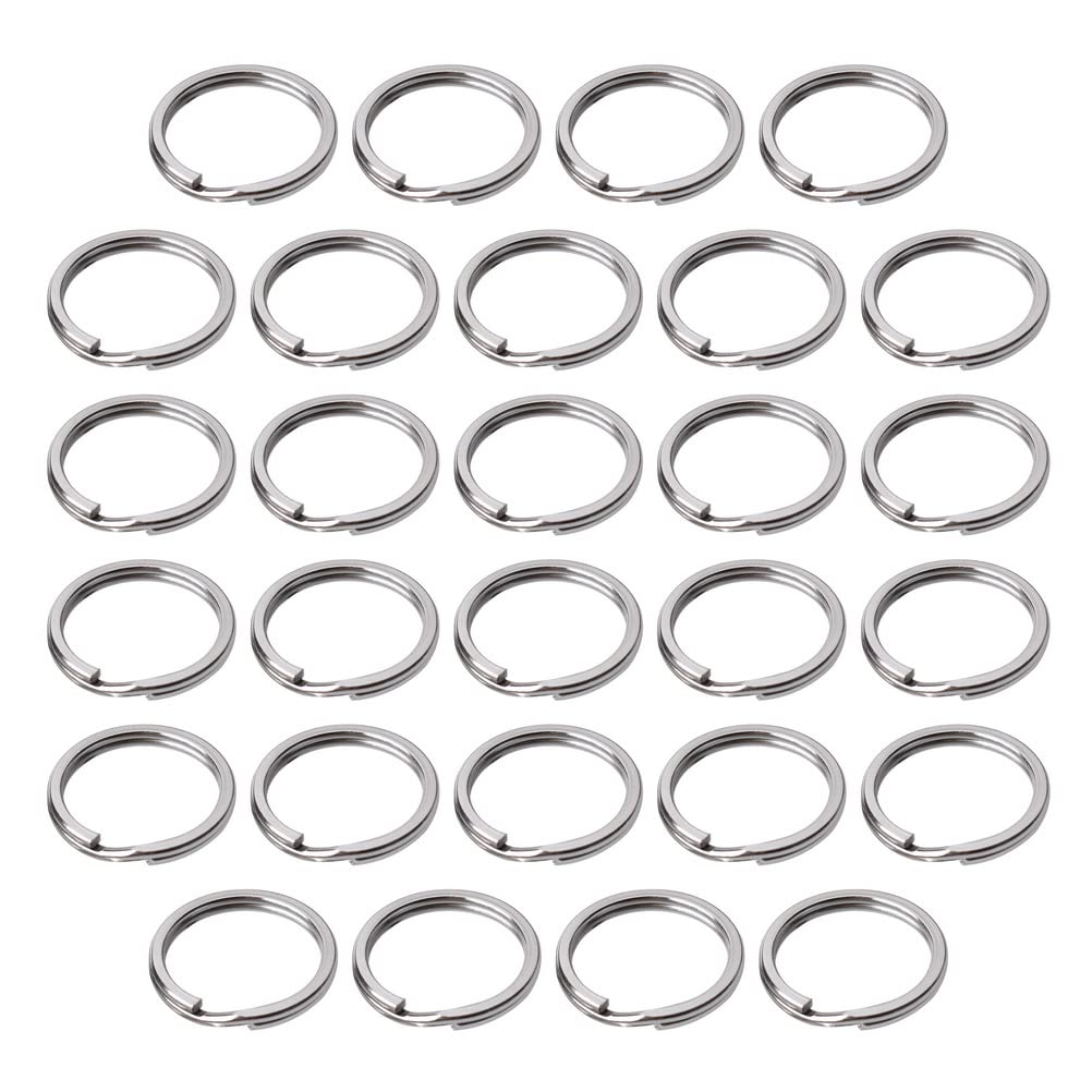 100 Pack Small Keyring Rings Hoops, 20mm /0.79 Inch Silver Round Metal Split Rings for Home Keys Organization and Craft Making
