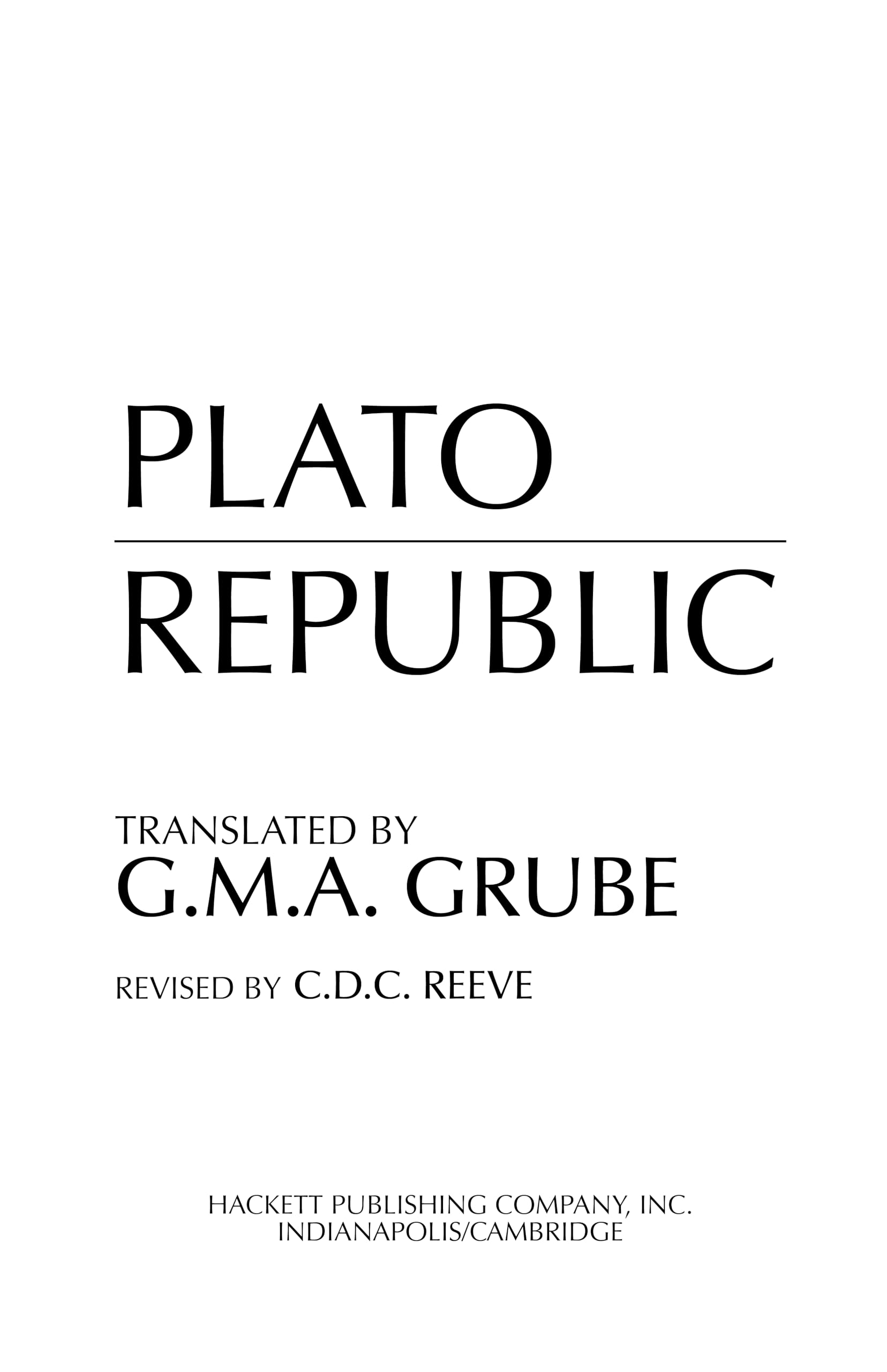 Republic (Hackett Classics) Republic (Hackett Classics) Paperback Kindle Hardcover
