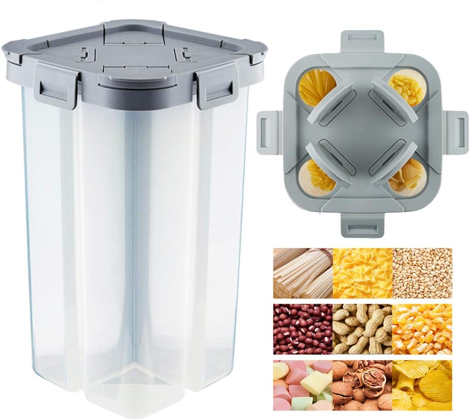 Dividers Box Organizer Clear BPA Free Plastic Case Storage Container for Cereal, Nut, Sugar, Cotton Candy, Chocolate beans etc.