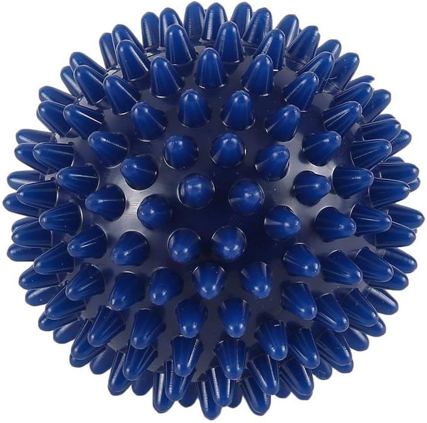 PVC High Density Spiky Massage Ball Foot Pain & Plantar Fasciitis Reliever Treatment Hedgehog Ball Massage Acupressure Ball(Color:Blue)(Size:6cm)
