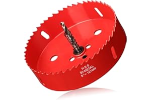 ITOOLFIRM Hole Saw 5” (127mm) for Wood, HSS Bi-Metal Hole Cutter with Pilot Drill Bit for Plywood, Cornhole, Ceiling and Drywall