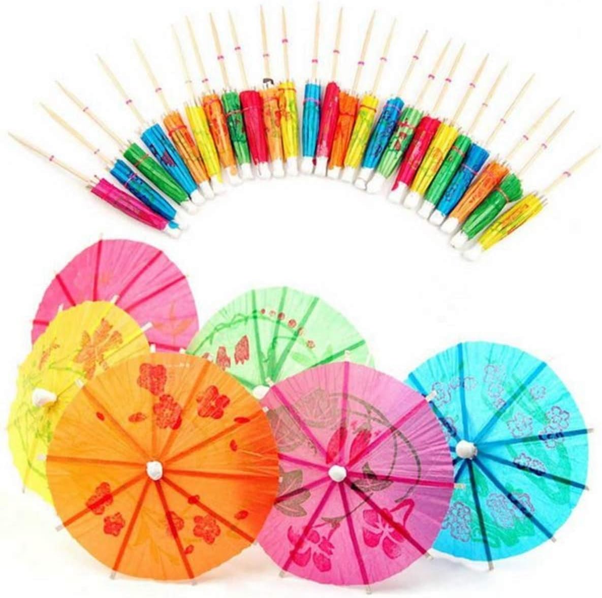 SHATCHI 72/144 Cocktail Umbrellas Mini Paper Tropical Summer Party Food Drink Cup Cake Decorations Picks Sticks Cocktail Accessories