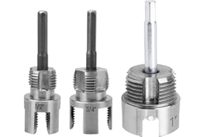 GOKTVAI 3 Pcs Pipe Threading Tool, Dual-Function Integrated Internal & External Thread Cutter PVC Threader Cutting Kit for 1/2" 3/4" & 1" PVC/Plastic Pipe Compatible with Electric Drills