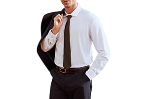 Casey Kevin Men's Wrinkle Free Dress Shirts Long Sleeve Stretch Button Down Shirt Business Formal Casual Solid Shirt for Men