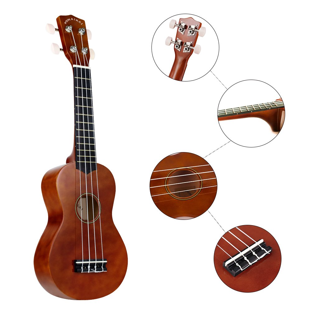 POMAIKAI Soprano Wood Ukulele Rainbow Starter Uke Hawaii kids Guitar 21