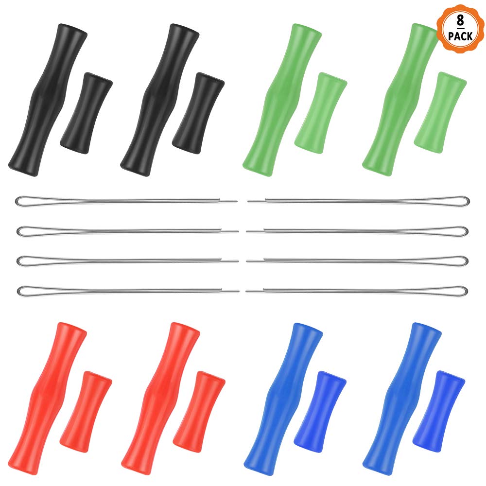 Dadabig 8 Set Archery Finger Guard, Archery Bowstring Finger Saver Silicone Finger Protector Bow Hunting Protector for Recurve Protective Tools, 4 Colors