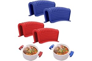 2 Pairs of Silicone Auxiliary Hot Handle Holders Non-Slip Heat Resistant Pot Holder Sleeve Hot Handle Holder Cast Iron Handle