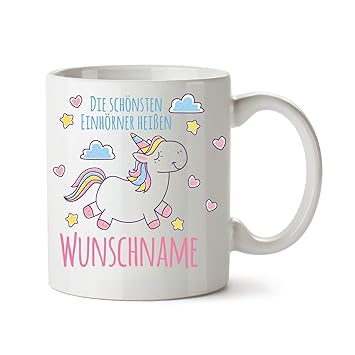 Partycards Personalisierte Tassen als Geschenkidee mit verschiedenen Motiven - Kaffebecher (Die schönsten Einhörner heißen …,