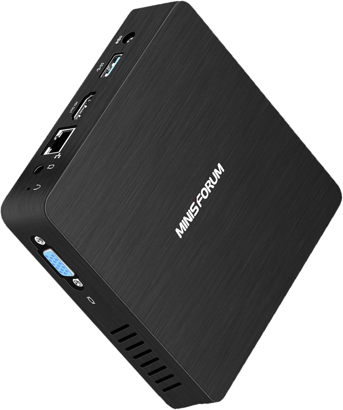Fanless Mini PC Intel Atom x5-Z8350 Processor Windows 10 Quad Core CPU 4GB DDR/64GB eMMC Mini Desktop Computer HDMI and VGA Ports 2.4/5.8G Dual WiFi BT4.1 USB3.0, Auto Power On