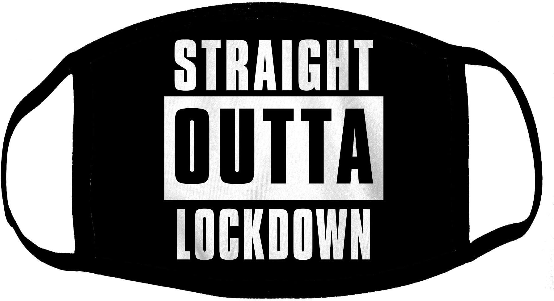 Costume Face Mask Straight Outta Lockdown White