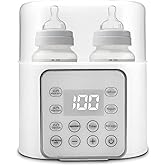 Baby Bottle Warmer 9-in-1 Multifuntion Breast Milk Warmer, Fast Baby Food Heater and Defrost Warmer with Timer for Twins, LCD Display Accurate Temperature Adjustment, 24H Constant Mode