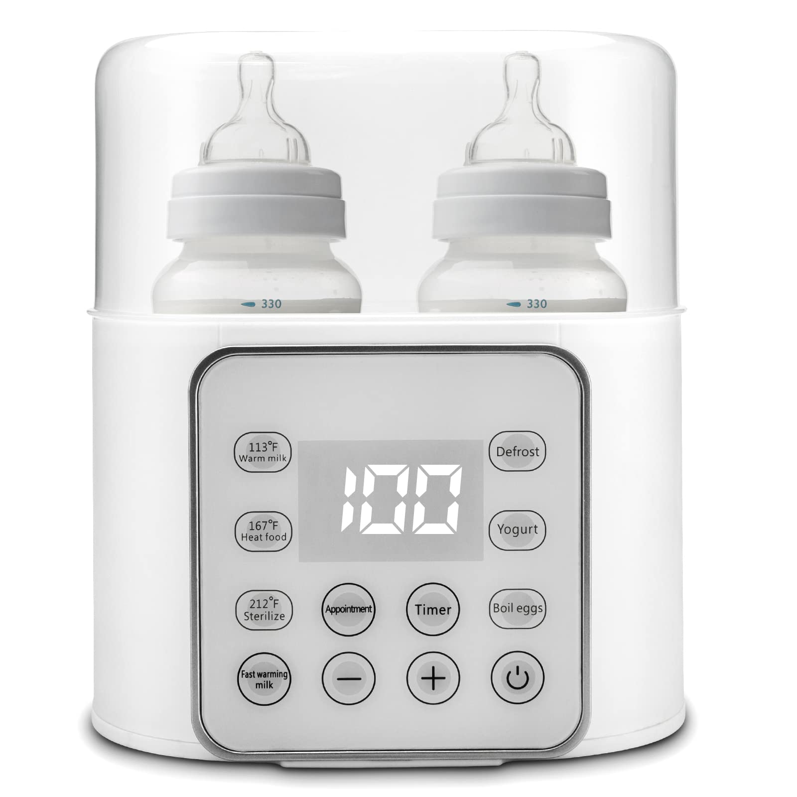 Photo 1 of Baby Bottle Warmer 9-in-1 Multifuntion Breast Milk Warmer, Fast Baby Food Heater and Defrost Warmer with Timer for Twins, LCD Display Accurate Temperature Adjustment, 24H Constant Mode