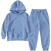 amropi Boy's Hooded Tracksuit Pullover Sweatshirt Jogging Pants Set 2 Pieces Sweatsuit for Age 3-12 Years