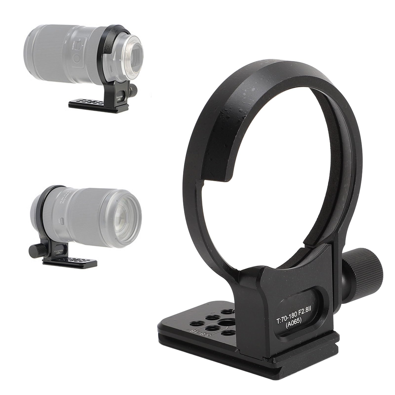 Lens Collar Tripod Mount Ring for T70 180 F2.8 Lens with 70mm Quick Release Plate, 1/4 3/8 Inch Holes, Arca Type, Strap Hole, CNC Precise Processed, for T70 180F2.8 II Lens