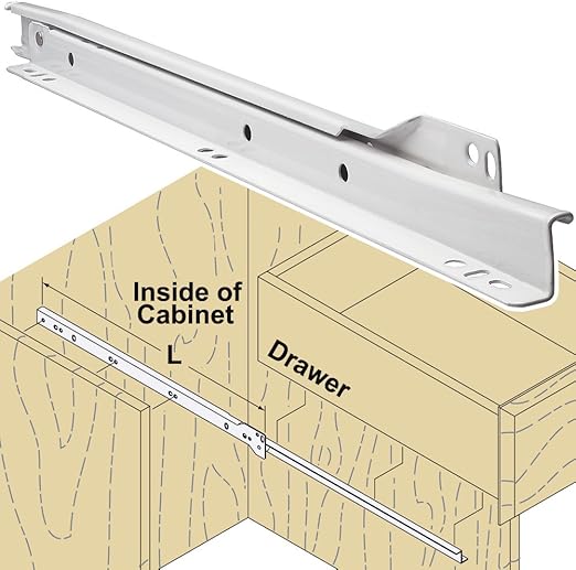 Woodtek 167489 Hardware Drawer Slides Roller Box Drawer 24
