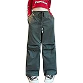 YaYabroe Parachute Pants for Girls Cargo Trousers Elastic Waist Wide Leg Track Pants Y2k Clothing Kids 5-14 Years