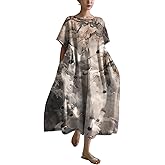 MARSVOVO Short Sleeve Dress for Women with Pockets Japanese Art Crane Print Funny Octopus Graphic Fashion Women Dress