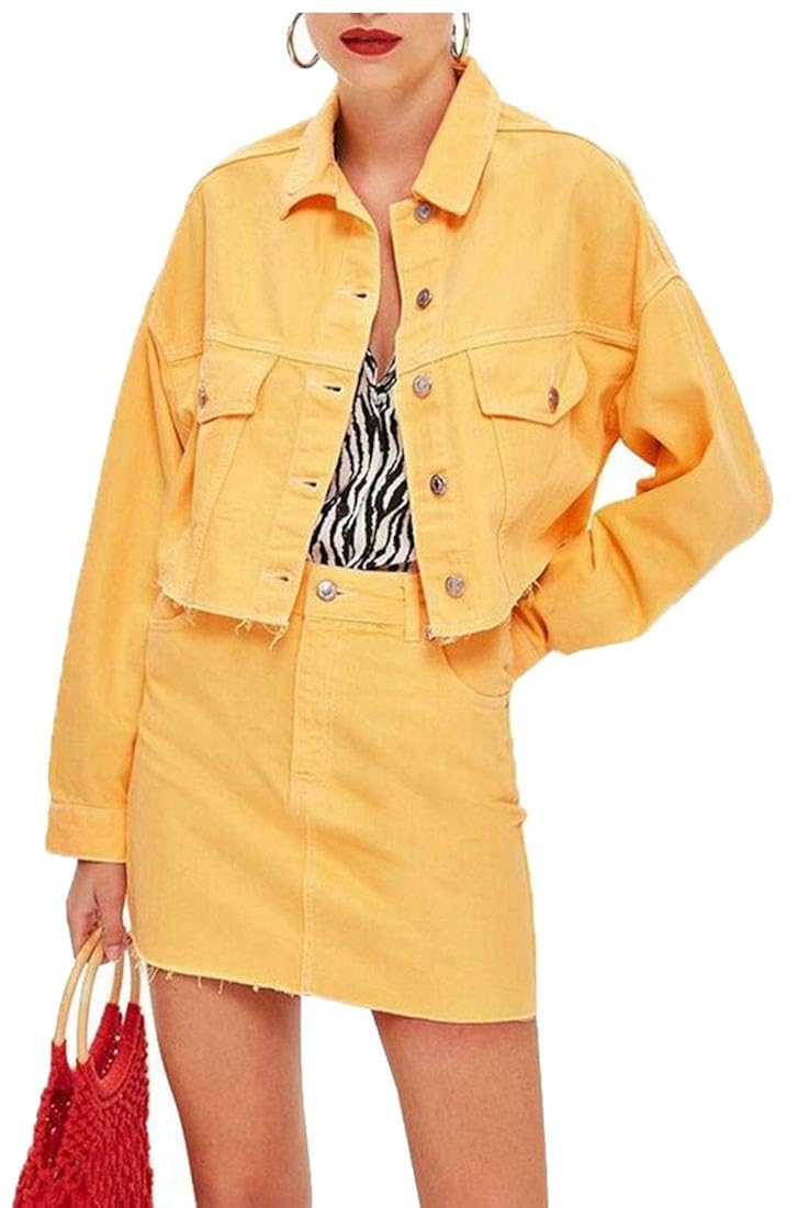 skirt and jacket set denim