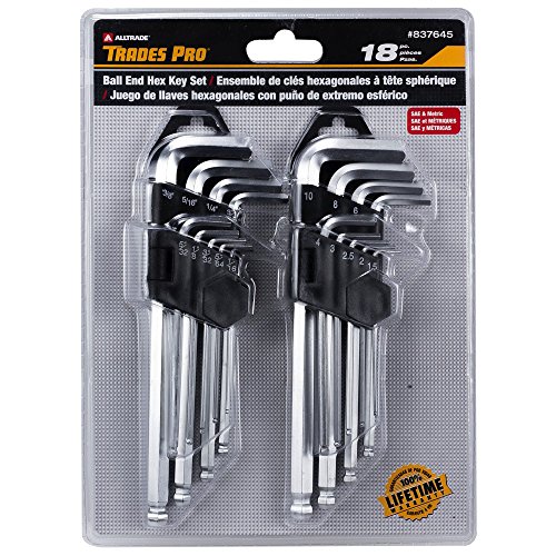 Tradespro Trades Pro 837645 Ball End Hex Key Wrench, 18 Piece Set