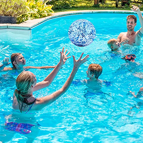 16 Inch Inflateable Glitter Beach Ball Sequin Beach Ball Pool Water Fun Toys for Kids Summer Parties Pool Party Favors