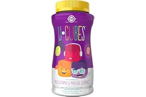 Solgar U-Cubes Children's Multi-Vitamin & Minerals, 120 Gummies - 3 Great-Tasting Flavors, Grape, Orange & Cherry - Ages 2 & Up - Non GMO, Gluten Free, Dairy Free - 60 Servings