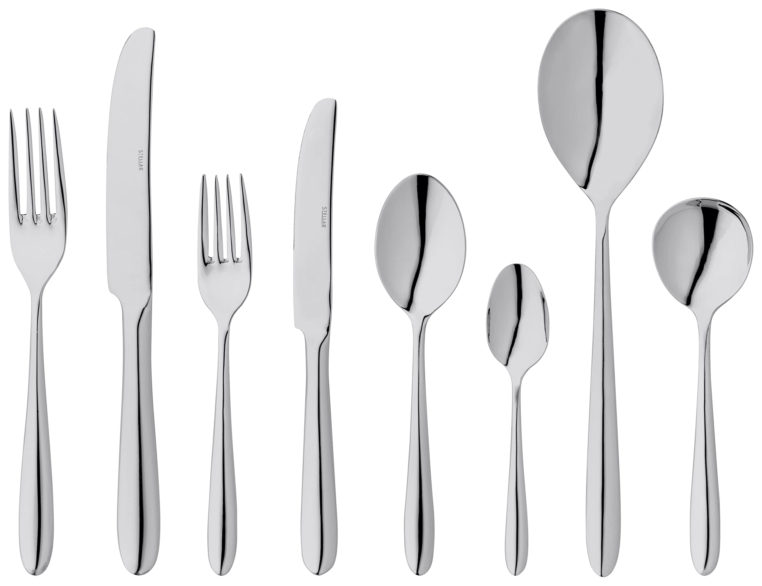 Stellar Winchester 44-Piece Quality Stainless Steel Cutlery Set for 6 People in Gift Box, Dishwasher Safe