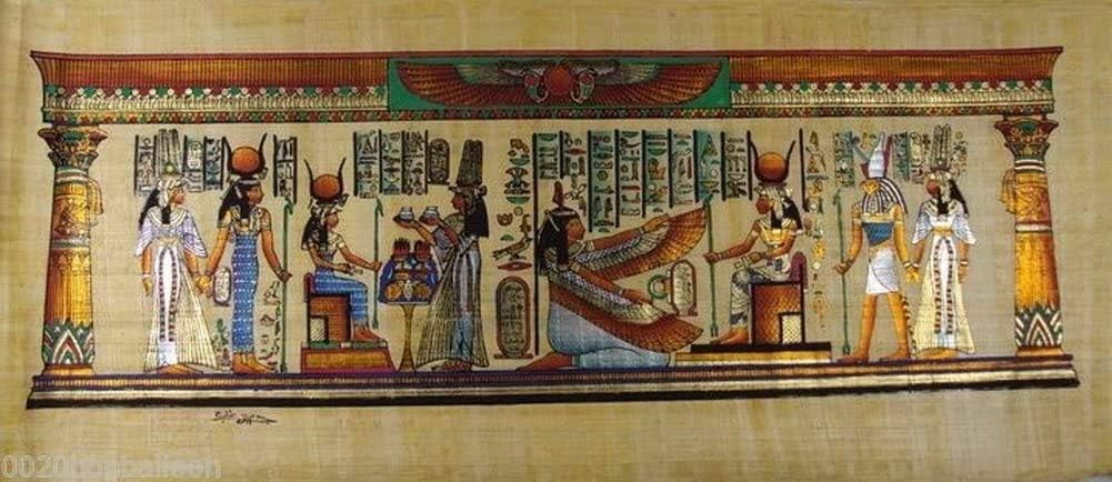 Paintings - bonballoon 100% Authentic Egyptian Original Hand Painted Painting Papyrus Paper 8 Pharaoh Ancient 32