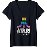 Womens ATARI Video Computer System Distressed Art Game V-Neck T-Shirt