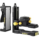 Fine-Tuning Bracket Laser Level Adapter, Enventor 1/4"-20 Male Threaded L-Shape Magnetic Pivoting Base with Adjustable Clip f