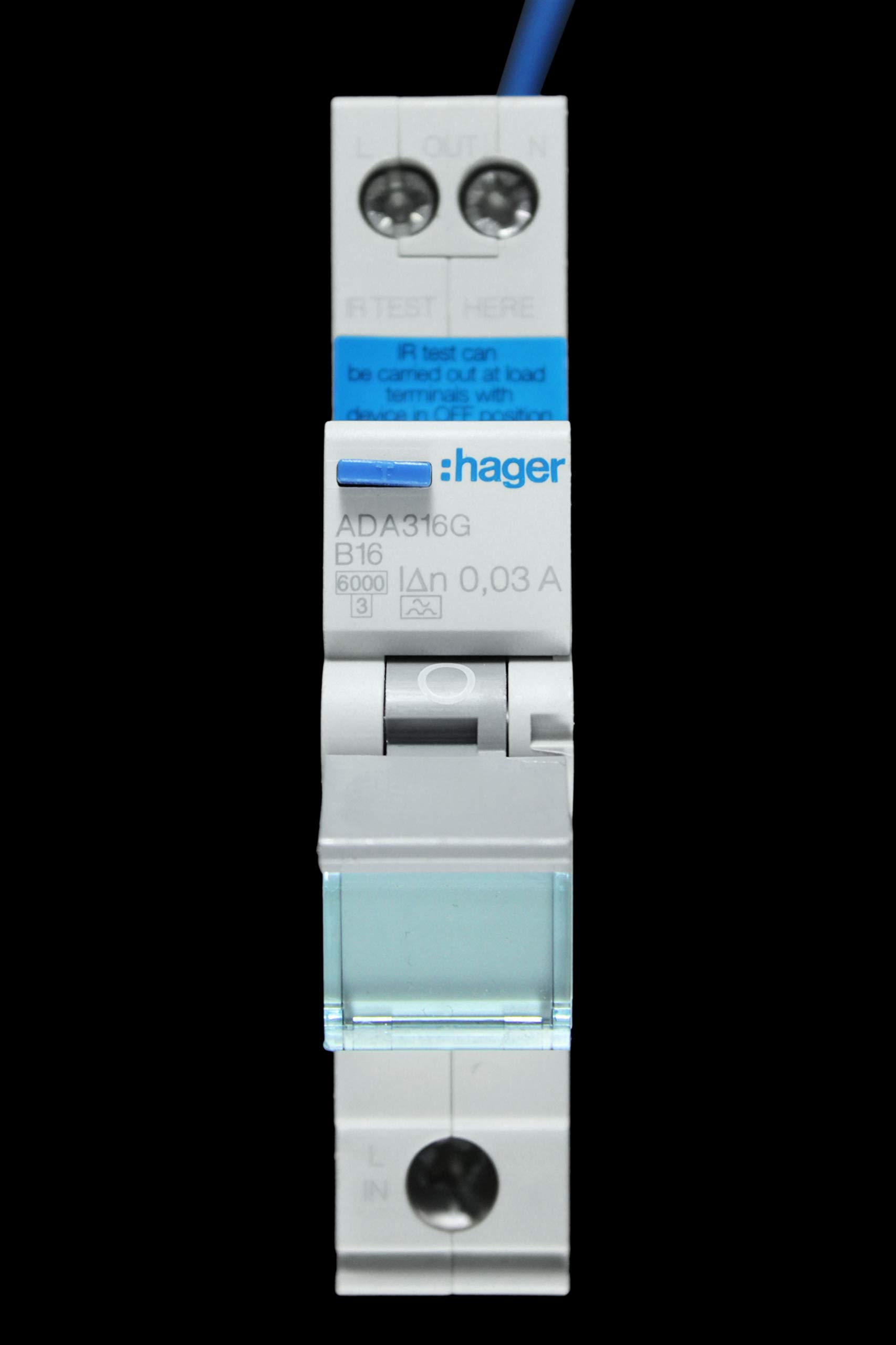 Hager ADA316G RCBO B Type A 6kA 16A 30mA