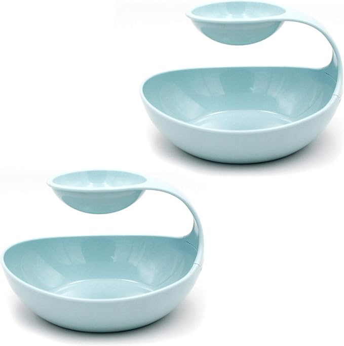 Emall Life 2Tier Oval Chip and Dip Serving Bowls Set of 2