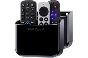 TotalMount Hole-Free Remote Holders – Eliminate Need to Drill Holes in Your Wall (for 2 or 3 Remote Controls – Black – Quantity 2)