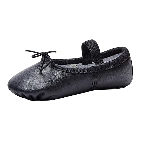 Stelle Ballet Shoes for Girls Toddler Genuine Leather Ballet Dance Slippers  for Toddler/Little/Big Kids/Boys(11ML,Black,with Tie) in Oman Whizz