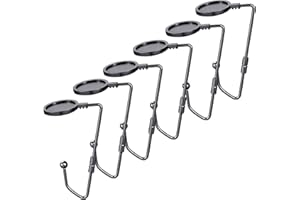 Oyydecor Christmas Stocking Holders Rotatable Mantel Hooks Hanger Christmas Stocking Clips Safety Grip for Christmas Party Decoration (Black, 6 Pack)