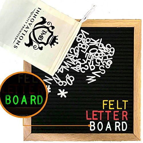 TMB Alphabetz Felt Letter Board with Changeable Letters | 10x10-Inch Changeable Letter Board with Letter Bags and Scissors - 625 White/Gold/Red/Glow-in-the-Dark Letters, Numbers, and Emojis