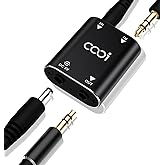 Cooidea 2 Channel Stereo Mini Audio Mixer | Metal Shell, AUX Interface Support, 2 In 1 Out Mini Stereo Sound Mixer, Includes 1-Meter Audio Cables