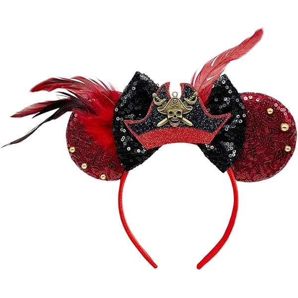 Diadema De Orejas De Ratón Estilo Mickey Y Minnie, 2 Unidades (negra-roja Y Rosa-roja), Ideales Para Fiestas Y Disfraces En Disney