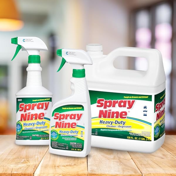 SPRAY NINE 26801 HEAVY DUTY CLEANER, DEGREASER & DISINFECTANT FOR HOME, YARD EQUIPMENT, AUTOMOTIVE & MORE – REFILL FOR SPRAY BOTTLE 1 GALLON (PACK OF 1)